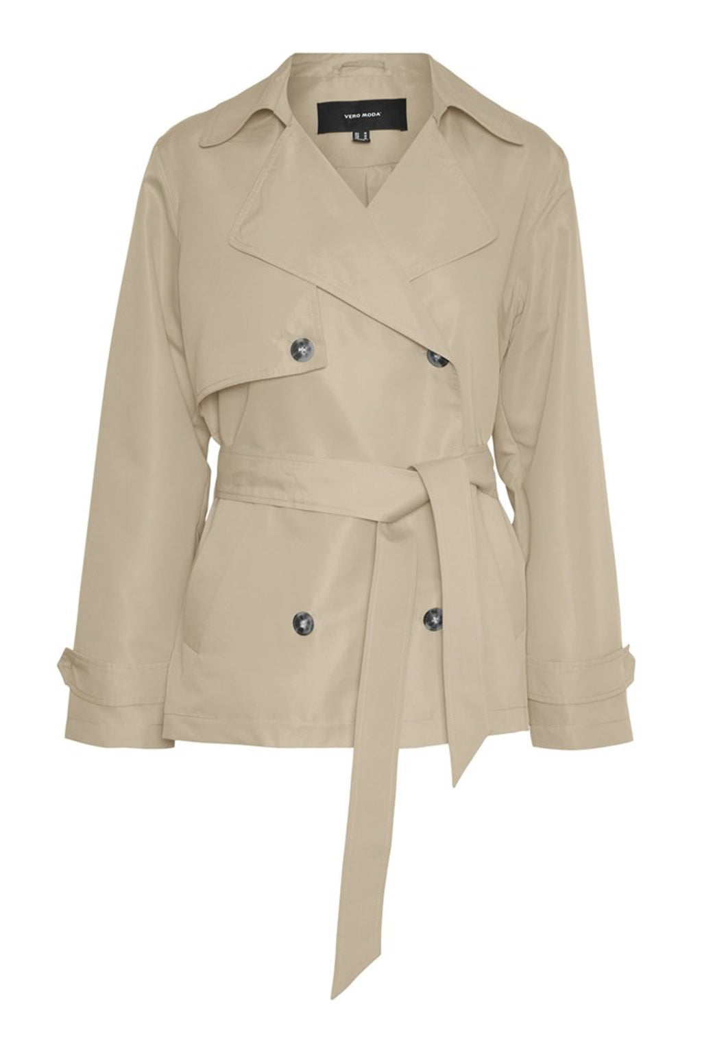 Manteau Trenchcourt Femme avec Double Rangée de Boutonnage et Large Col