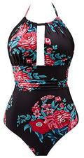 Maillot de bain floral pour femmes avec décolleté plongeant R&B