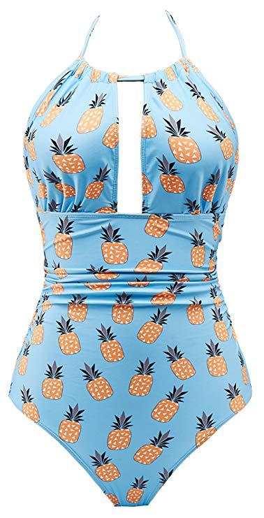 Maillot de bain floral pour femmes avec décolleté plongeant R&B