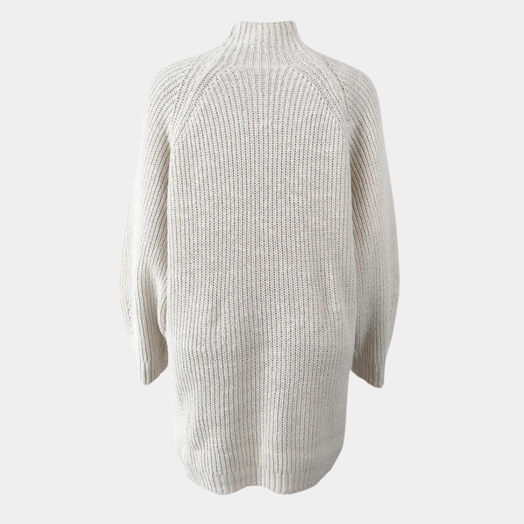 Pull Oversize Femme en Maille avec Bords Côtes