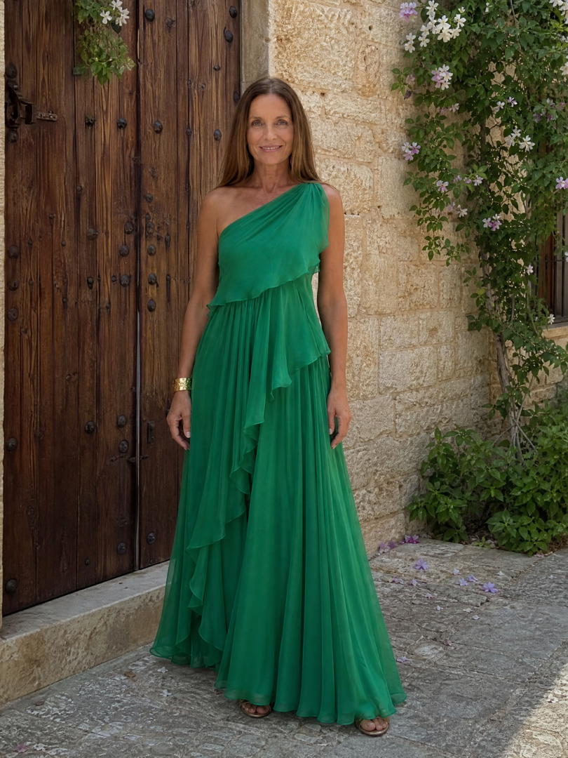 Parietta | Robe maxi élégante avec décolleté asymétrique