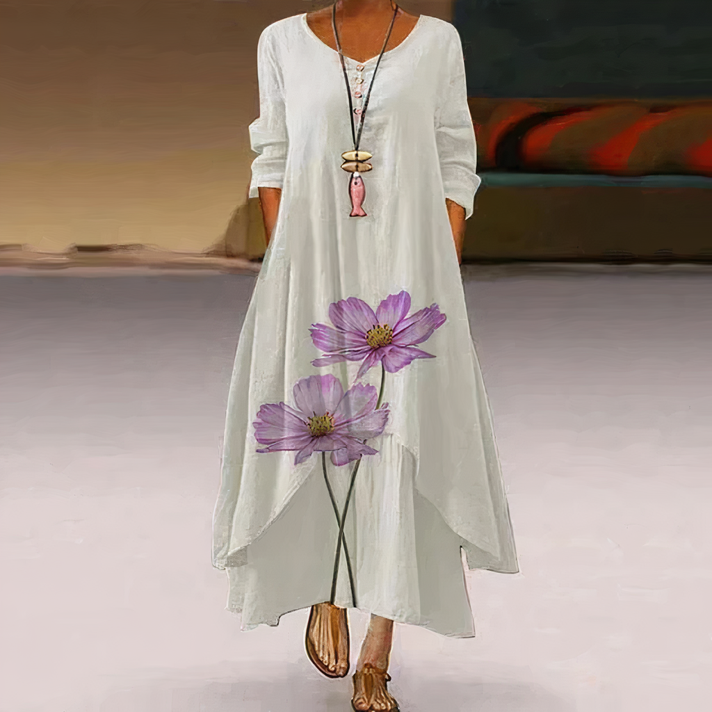 Flora | Robe Maxi Longue à Imprimé Floral pour Femmes