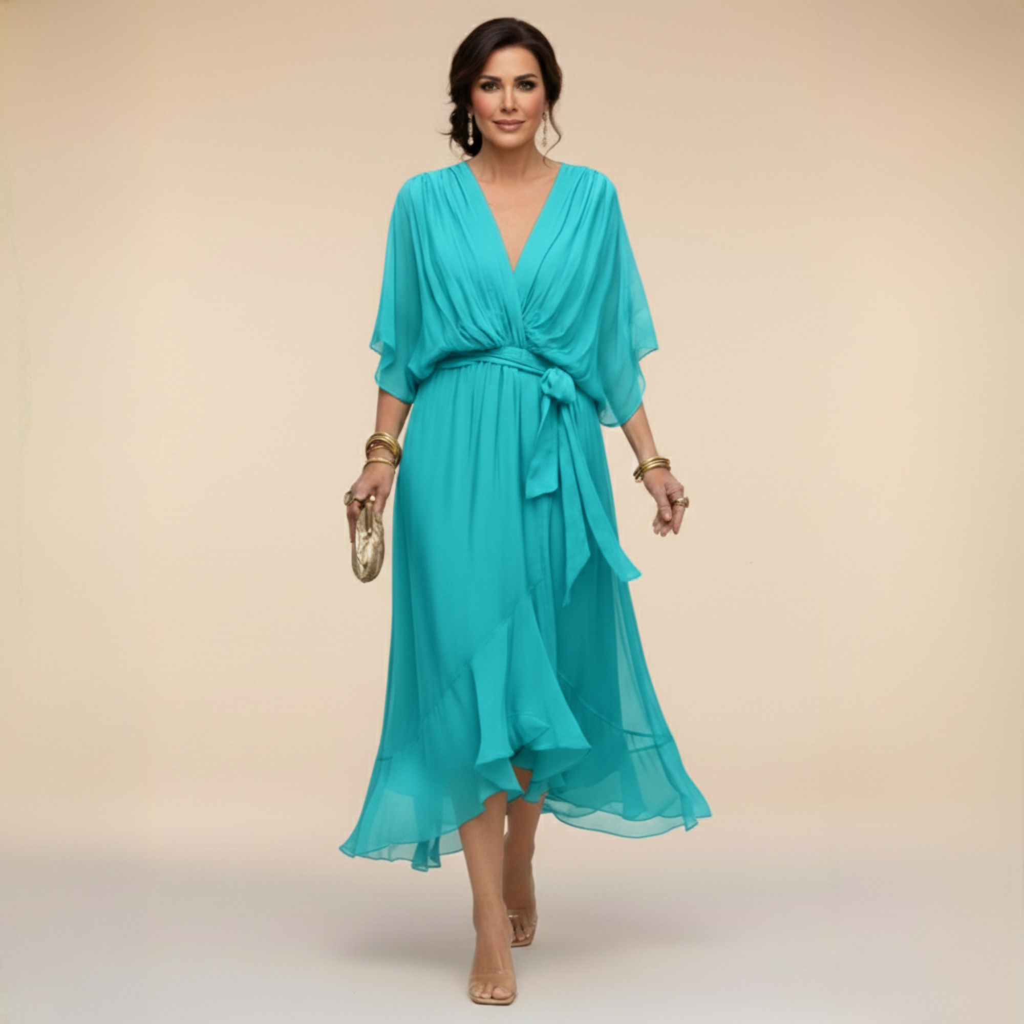 Sarah | Robe Chiffon V-Cou Sandra