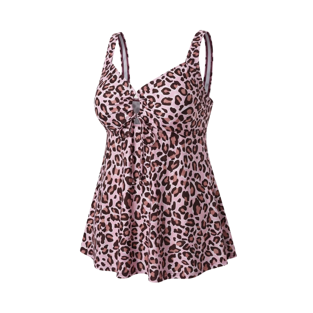 Haut de Tankini Taille Haute pour Femme avec Décolleté Goutte et Coupe Tunique