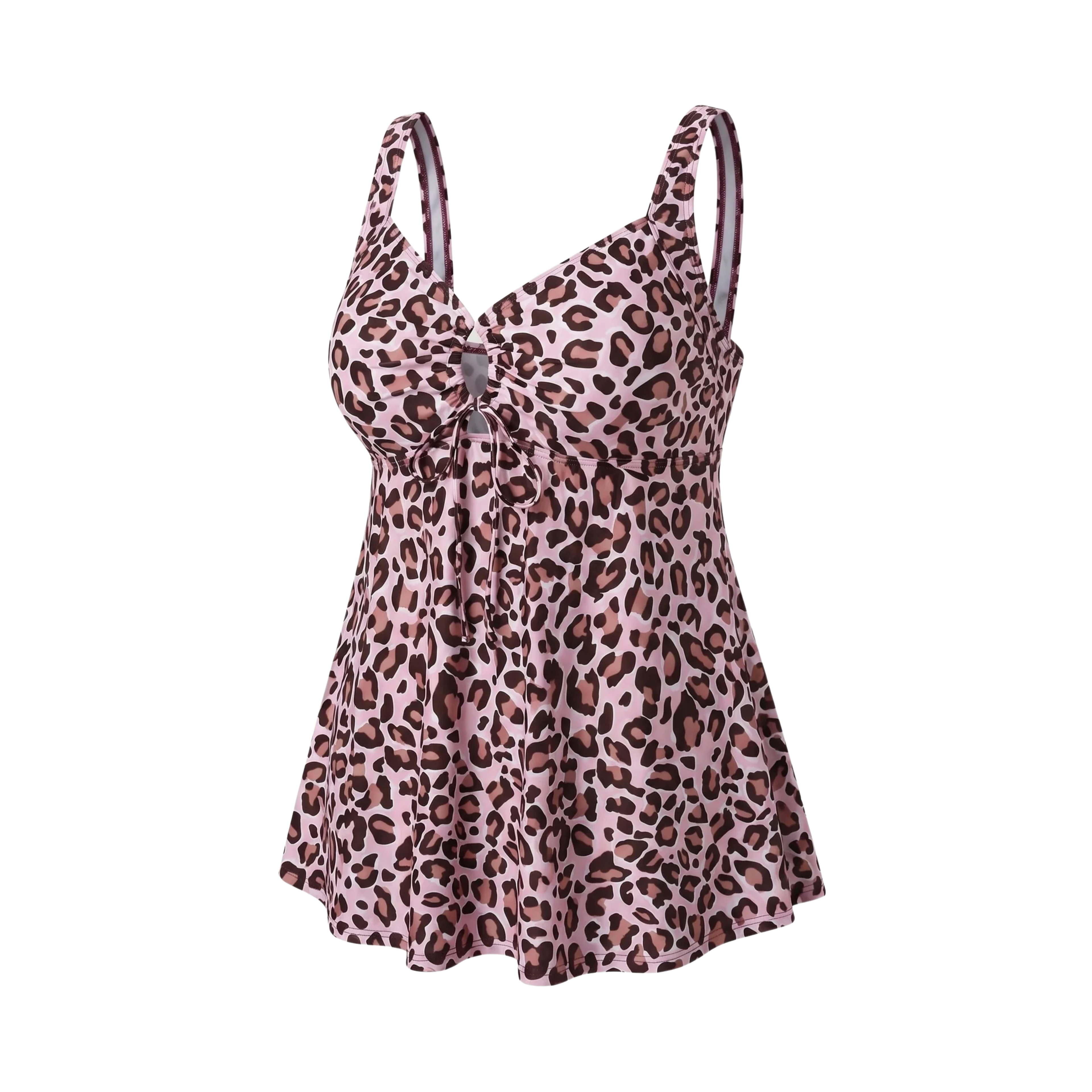 Haut de Tankini Taille Haute pour Femme avec Décolleté Goutte et Coupe Tunique