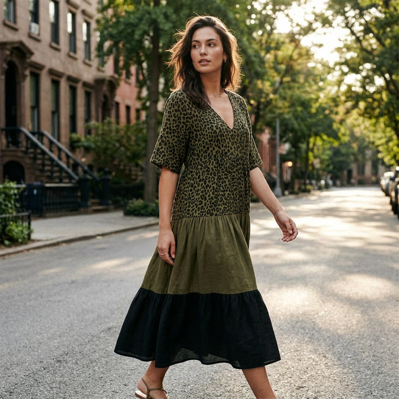 Oellame | Robe maxi élégante avec jupe à volants