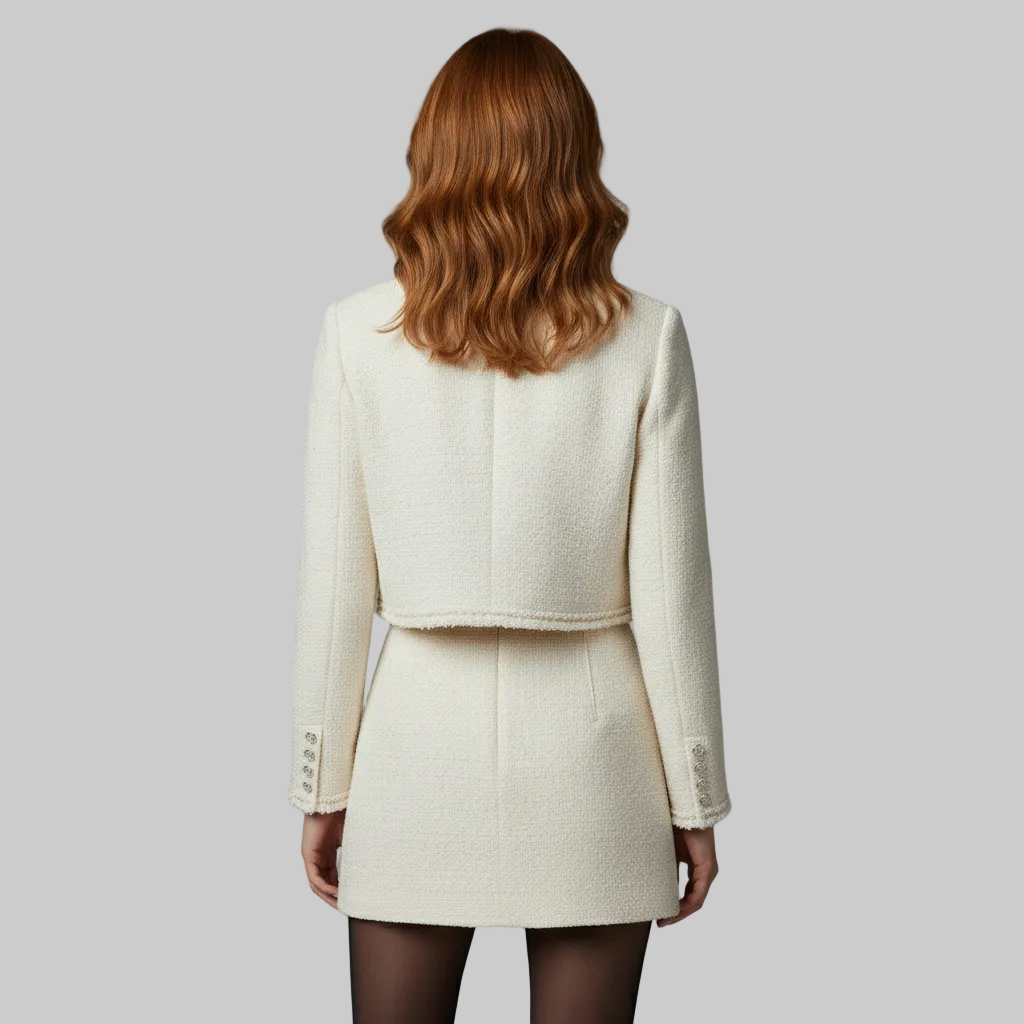 Ensemble veste courte et mini-jupe en tweed