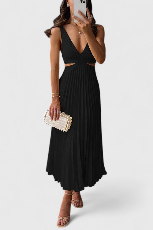 Robe de Mariage pour Invitées | Sans Manches Plissée
