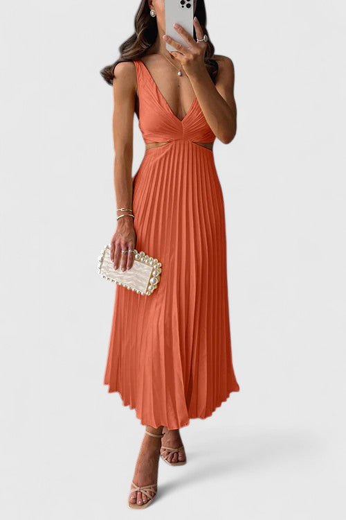Robe de Mariage pour Invitées | Sans Manches Plissée