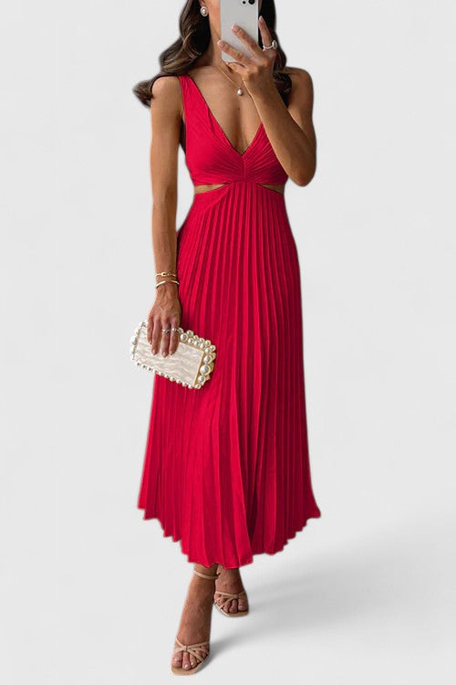 Robe de Mariage pour Invitées | Sans Manches Plissée