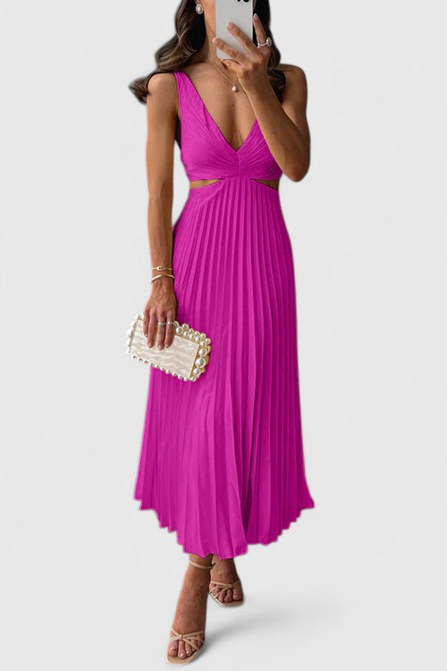 Robe de Mariage pour Invitées | Sans Manches Plissée