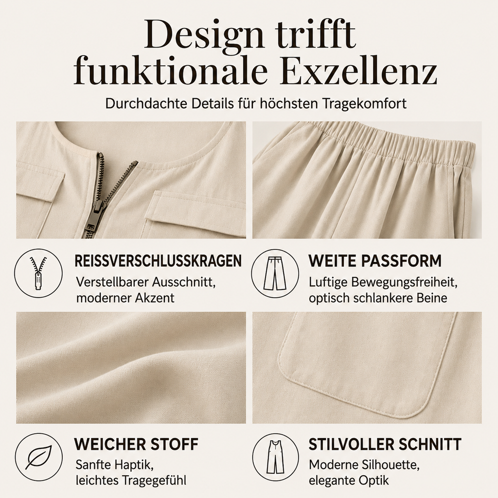 Damisha | Ensemble sans manches avec demi-zip et shorts