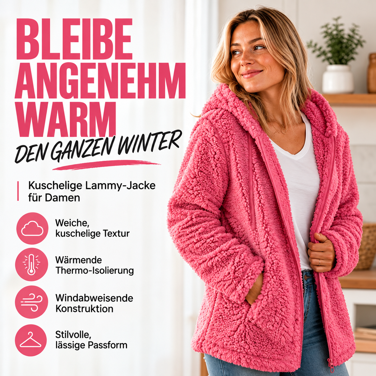 Velissa | Veste à capuche pour femmes, douce et moelleuse, avec fermeture éclair