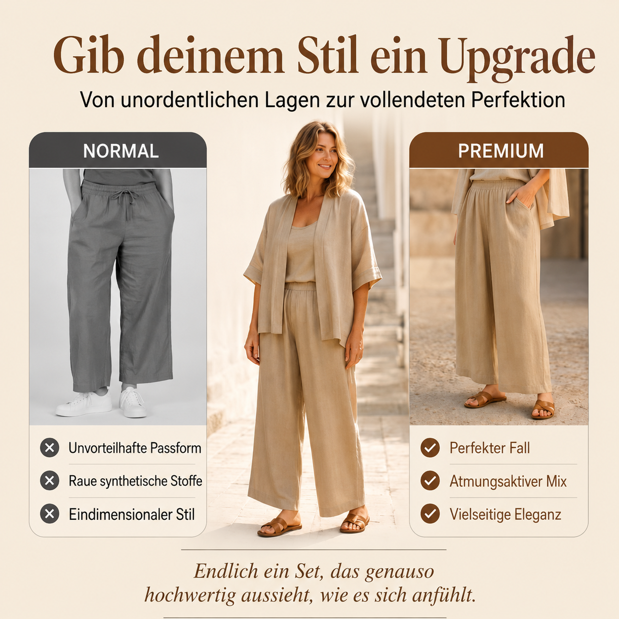 Hirelina | Ensemble de resort respirant avec cardigan ouvert