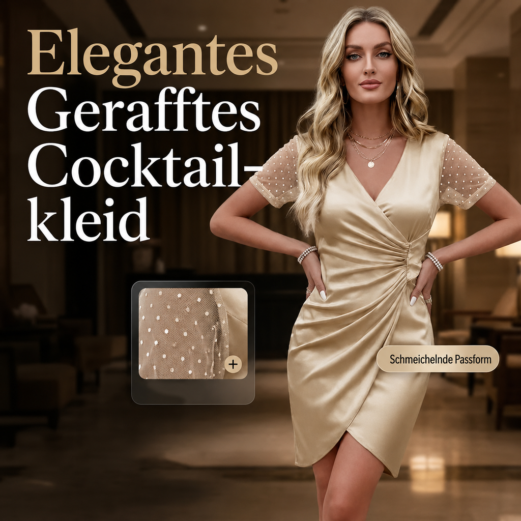 Luoreda | Robe portefeuille avec manches transparentes à pois