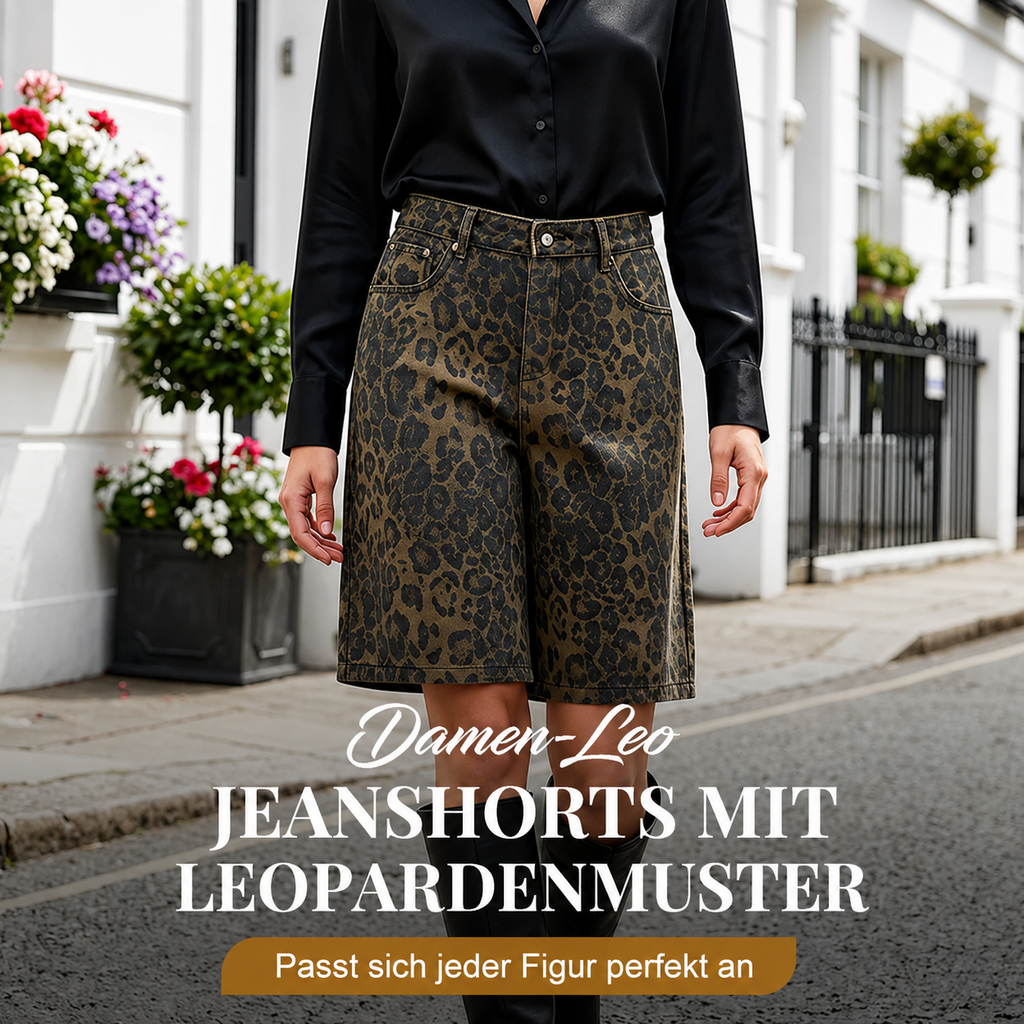 Clotilda | Shorts cool taille haute avec imprimé léopard