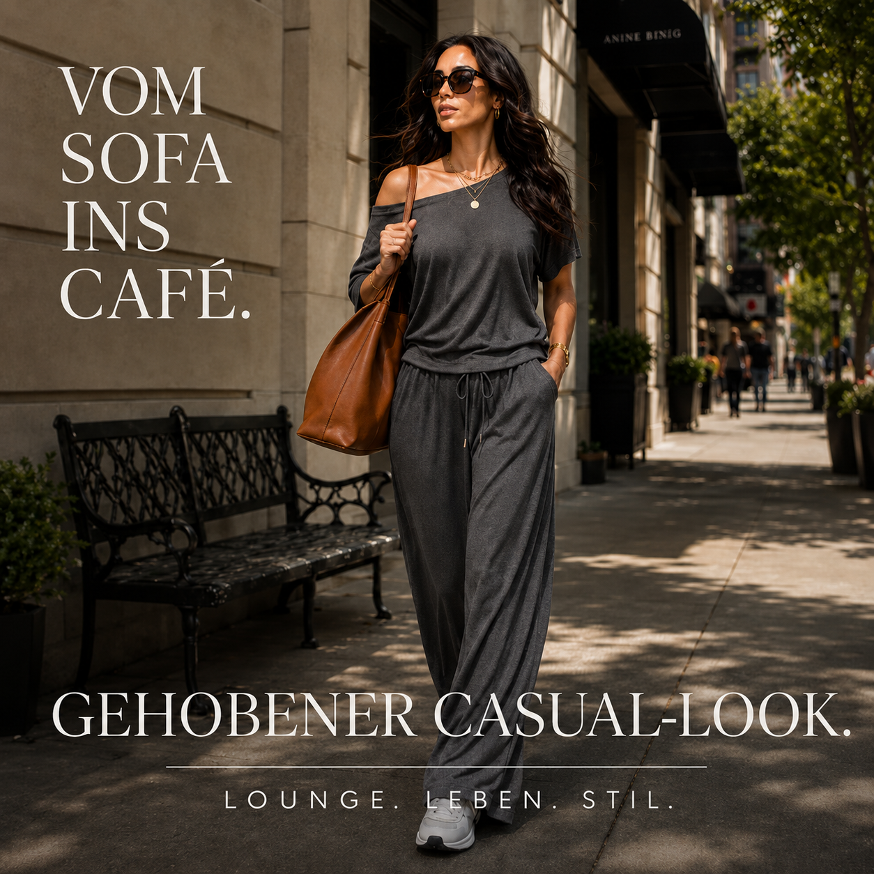 Gertreda | Ensemble deux pièces sans épaules avec pantalon large