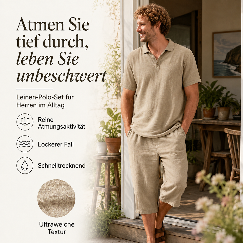 Nikvoon | Ensemble chemise et pantalon en lin adapté à la vie quotidienne