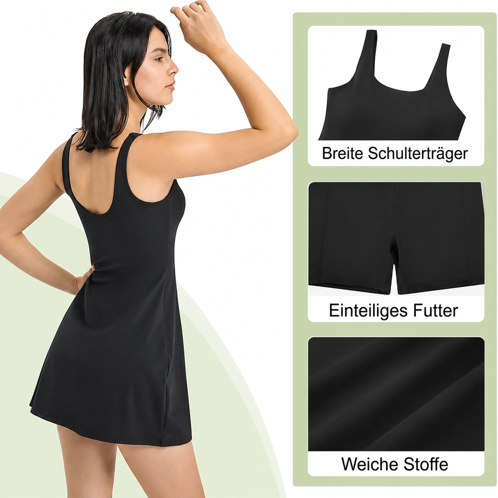 Tarvella | Robe de tennis dos nu avec poches latérales