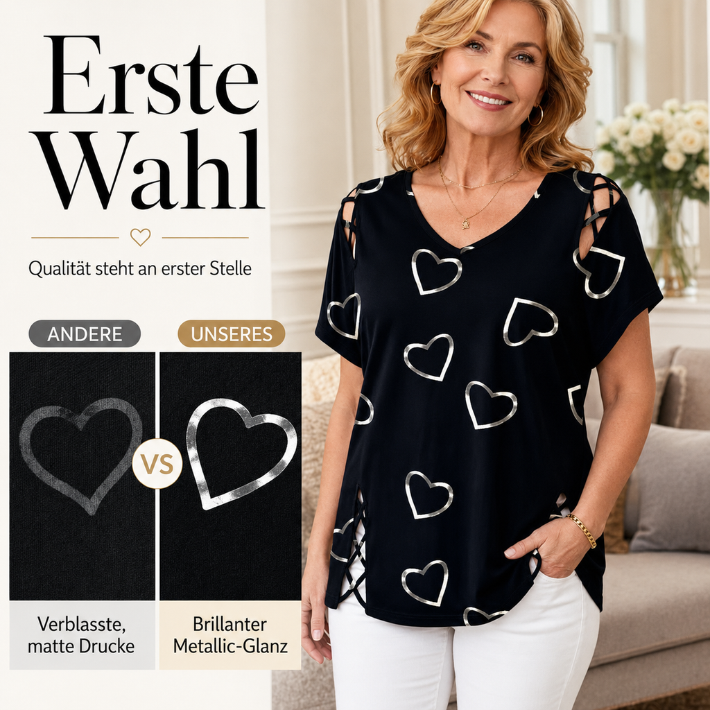Sorella | T-shirt décontracté avec imprimé cœur pour le quotidien