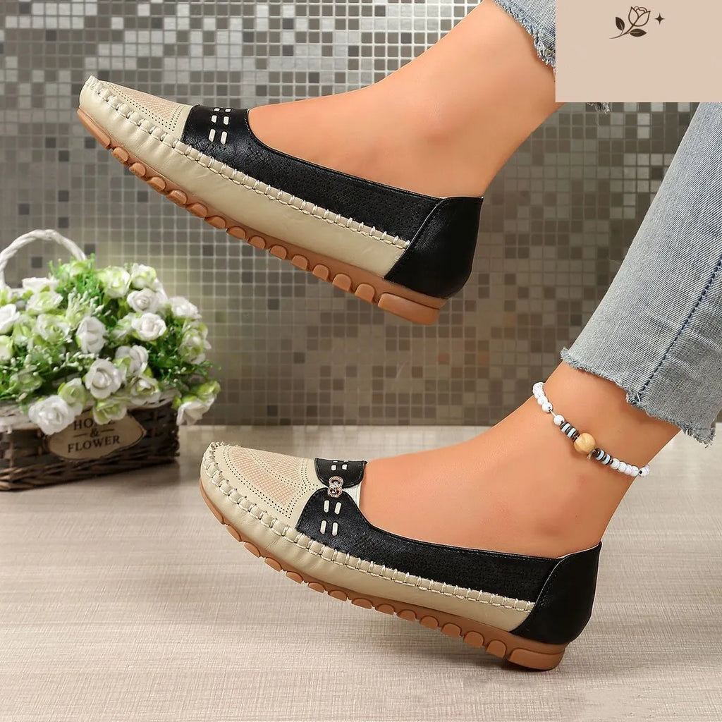 Zasreen | Chaussures en cuir orthopédiques pour femmes avec découpes aérées