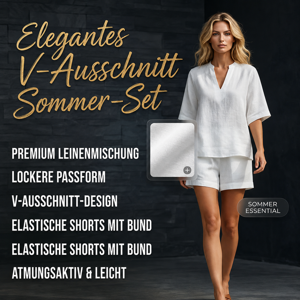 Aaleigha | Ensemble de shorts léger avec blouse à décolleté en V