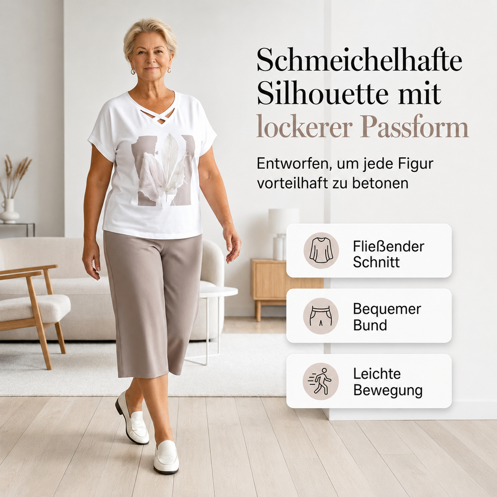 Lorevina | Ensemble élégant avec top à décolleté en V et pantalon Capri