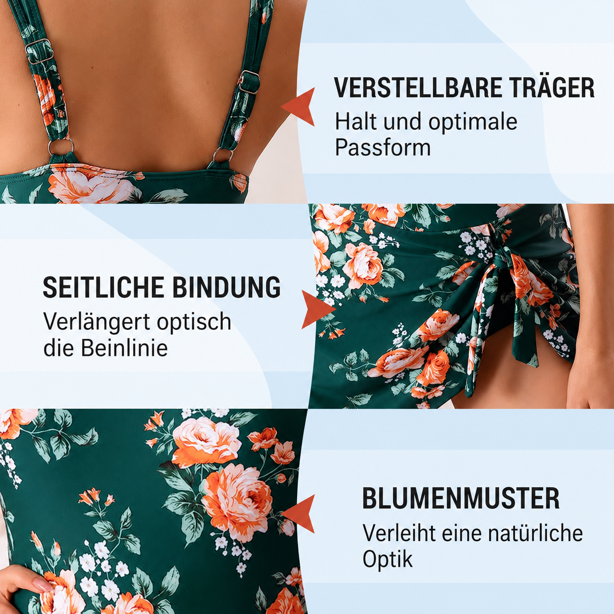 Beafina | Maillot de bain avec jupe portefeuille et short intégré