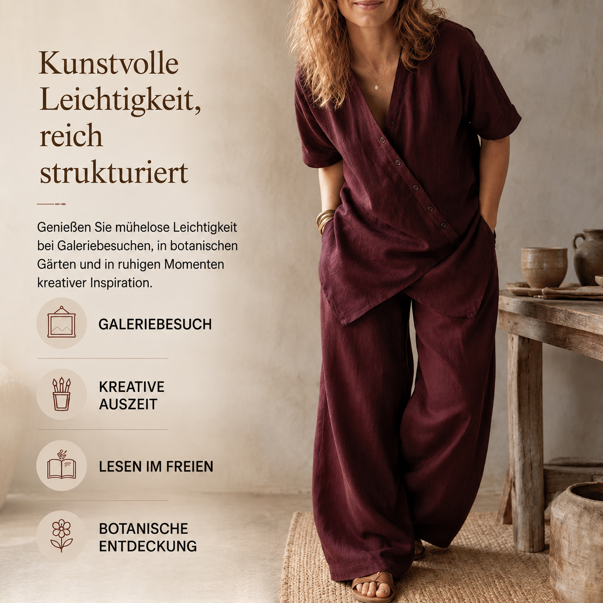 Osterlah | Ensemble asymétrique à deux pièces avec pantalon large