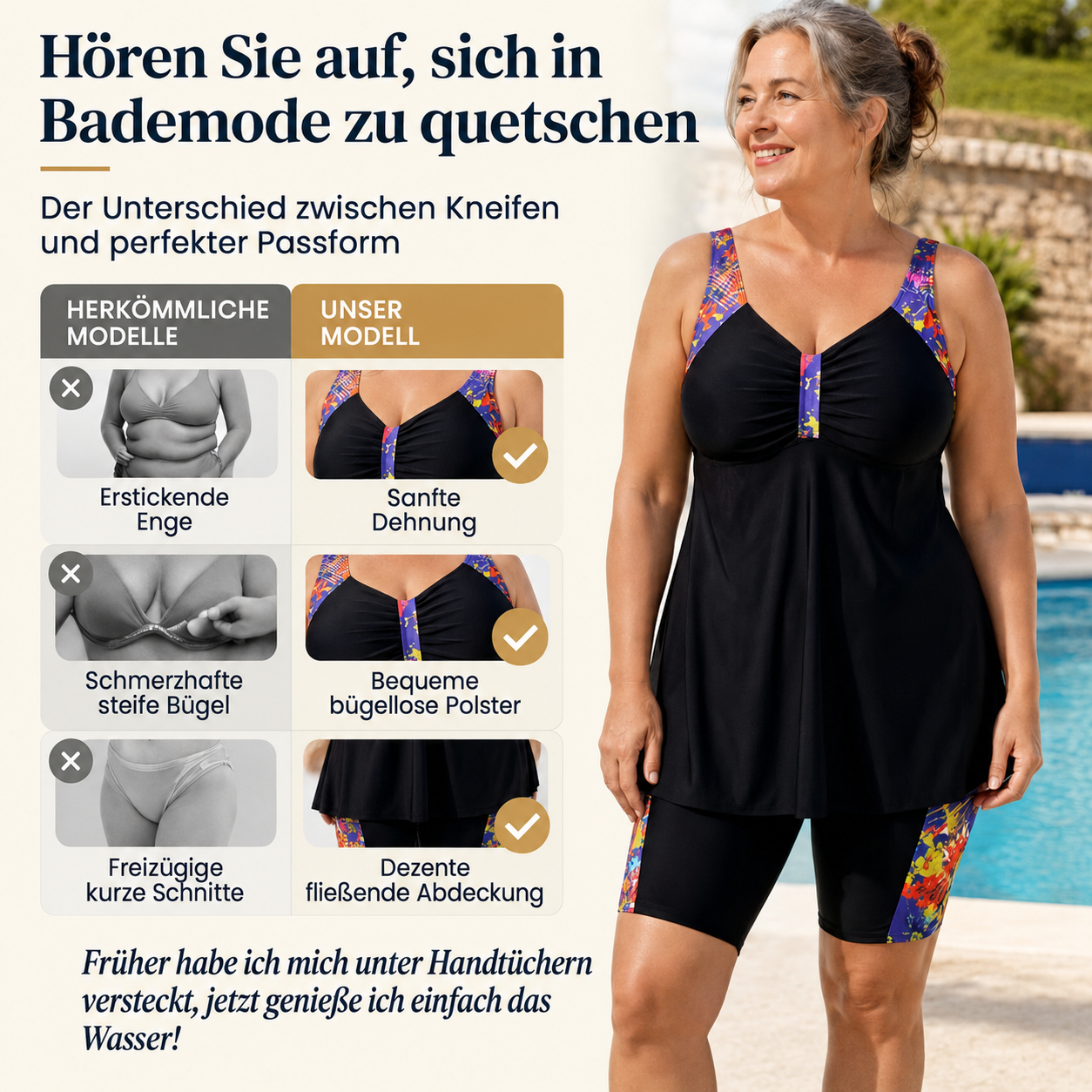 Xeralia | Tankini sculptant avec shorts confortables