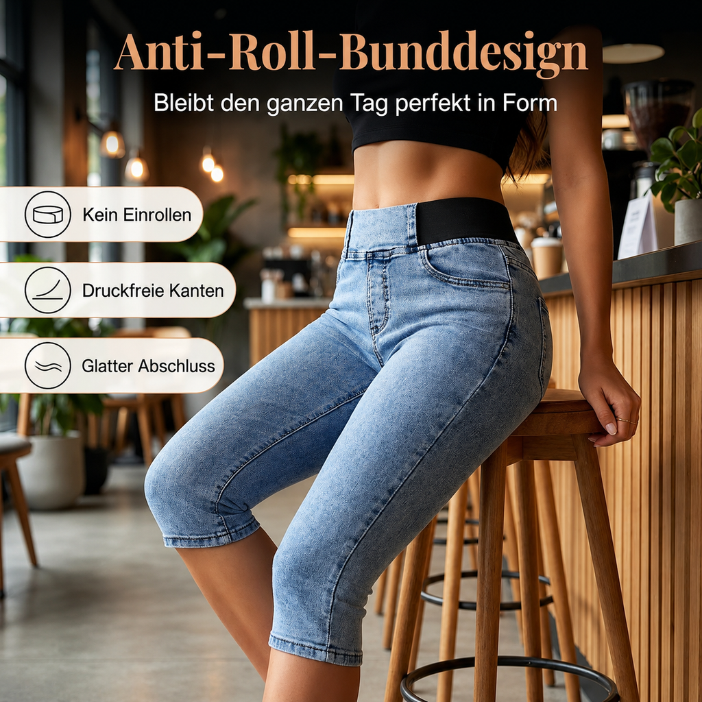 Raiya | Jeans Capri taille haute slim