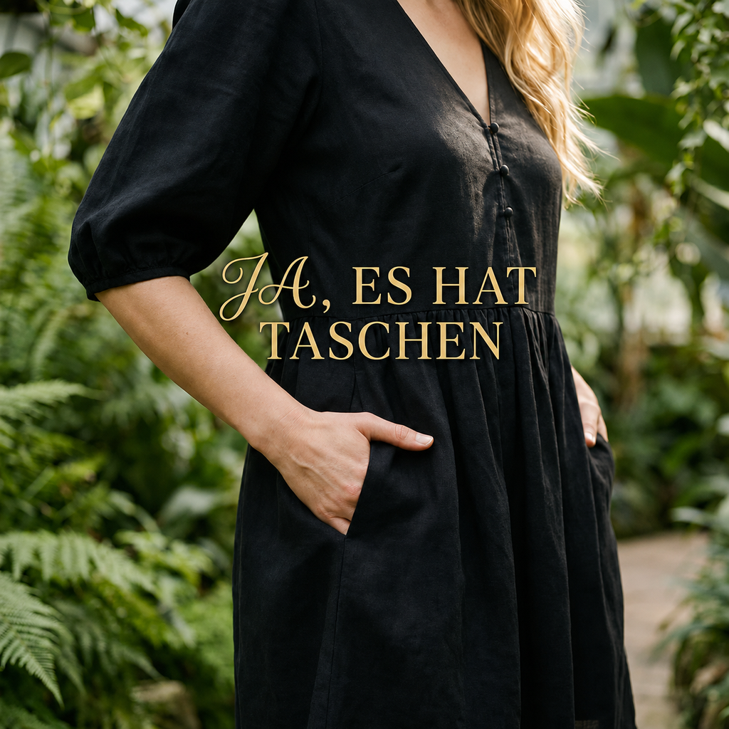 Enriette | Robe décontractée à décolleté en V avec manches bouffantes