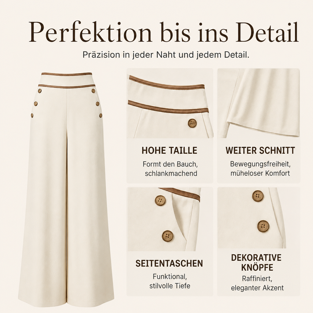 Gesine | Pantalon Marlene taille haute avec passepoils contrastés