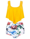 Ensemble de Tankini féminin à la mode avec bas floral et haut décontracté R&B