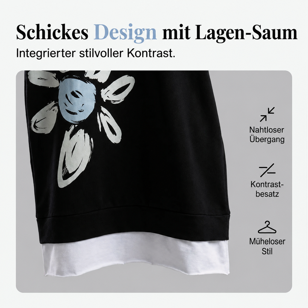 Lercka | Robe longue élégante à manches longues avec accent floral