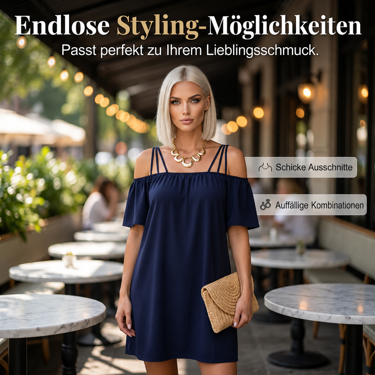 Rosevida | Robe mini décontractée avec de fines bretelles spaghetti