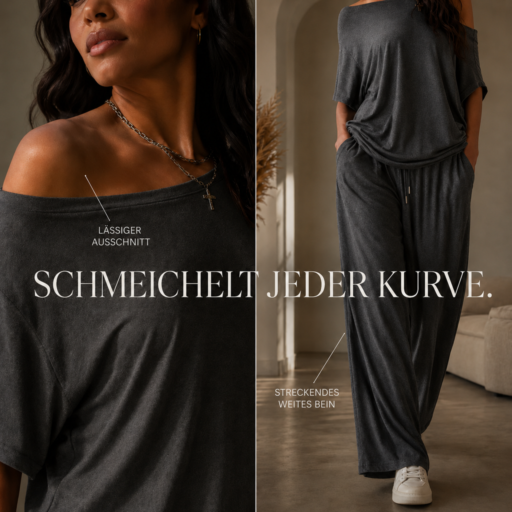 Gertreda | Ensemble deux pièces sans épaules avec pantalon large