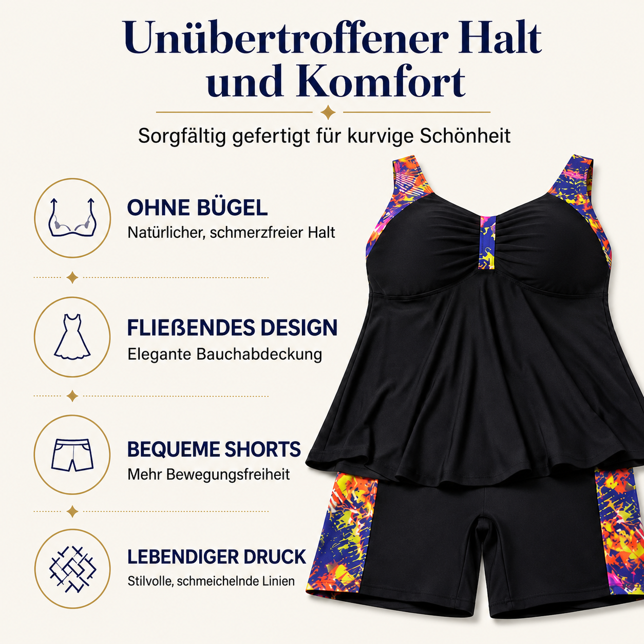 Xeralia | Tankini sculptant avec shorts confortables