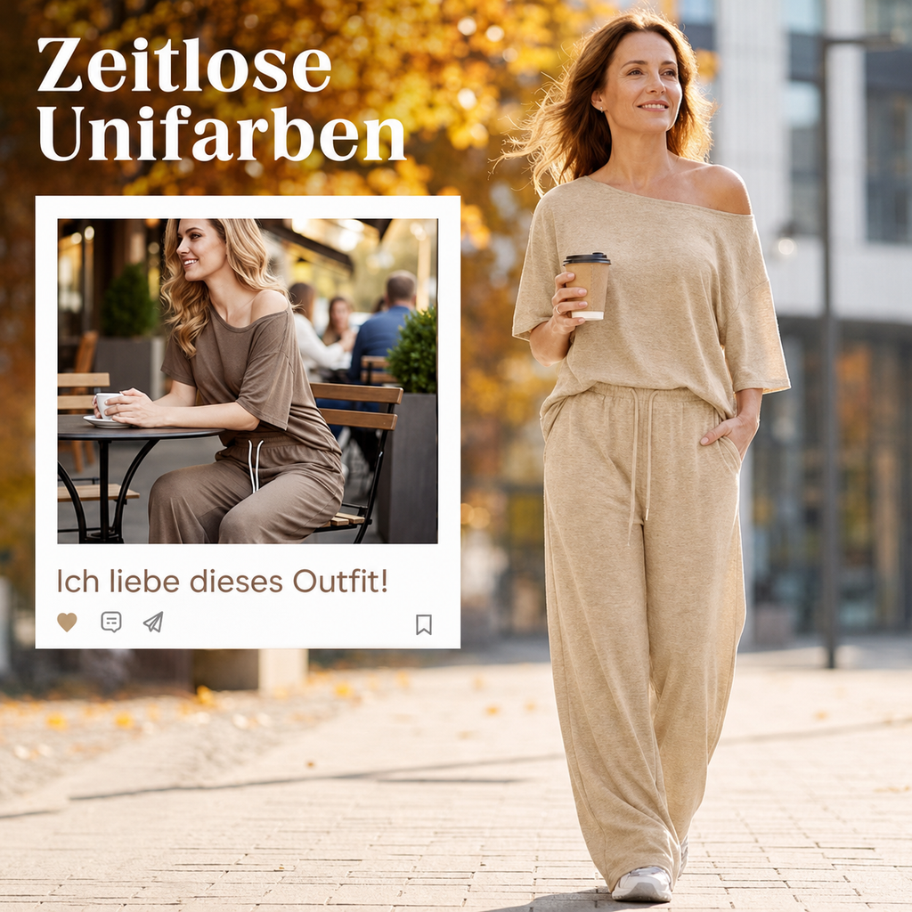Korinna | Ensemble deux pièces sans épaules avec pantalon large