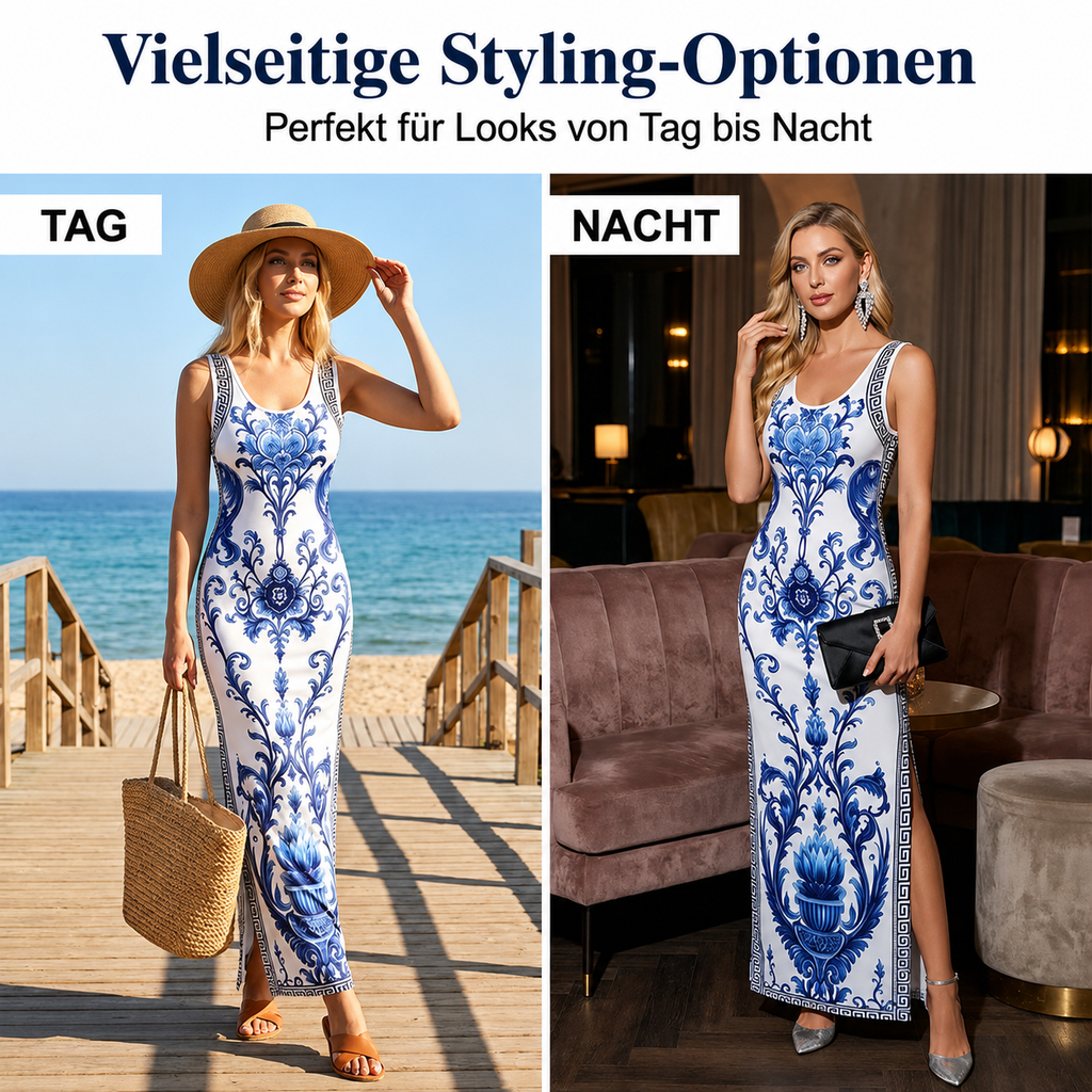 Rosemelch | Robe maxi ajustée avec motif floral