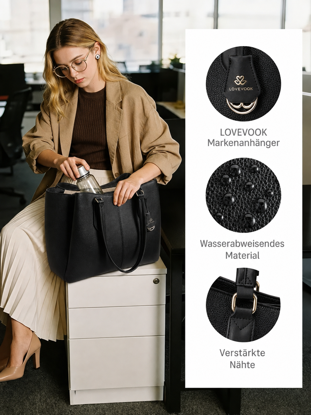 Melisara | Sac pour ordinateur portable avec trois compartiments pour le travail et les voyages
