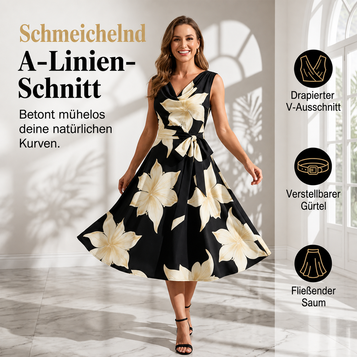 Lavicia | Robe respirante avec taille marquée