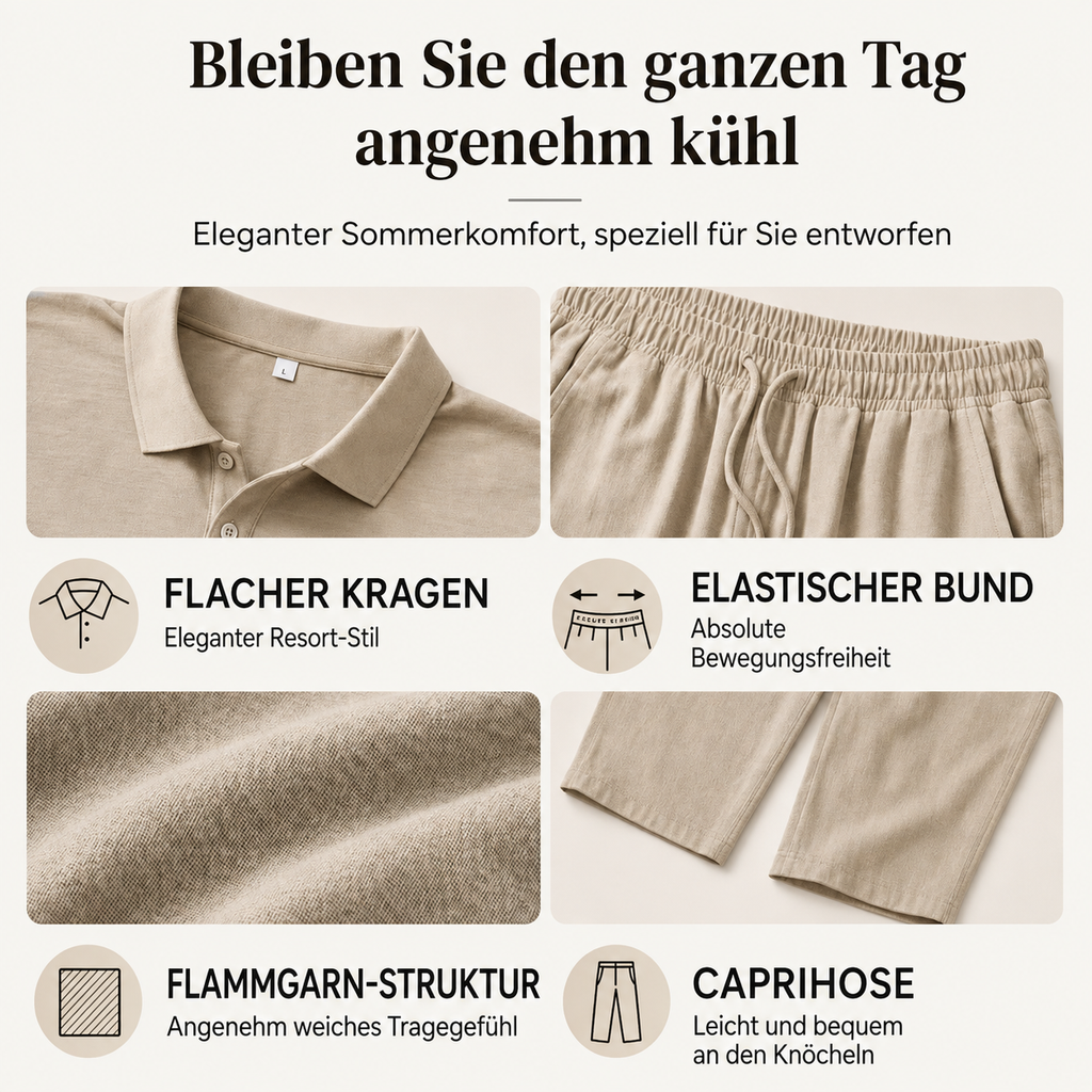 Nikvoon | Ensemble chemise et pantalon en lin adapté à la vie quotidienne