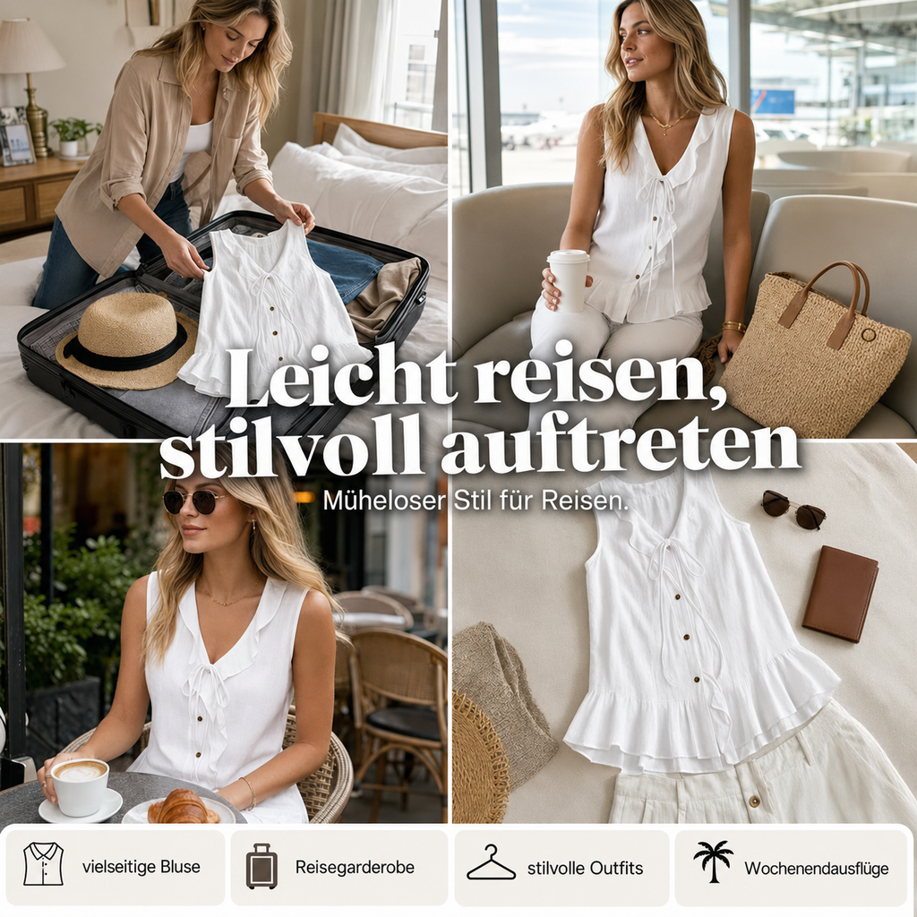 Brigela | Haut en coton léger avec lien et bordure à volants