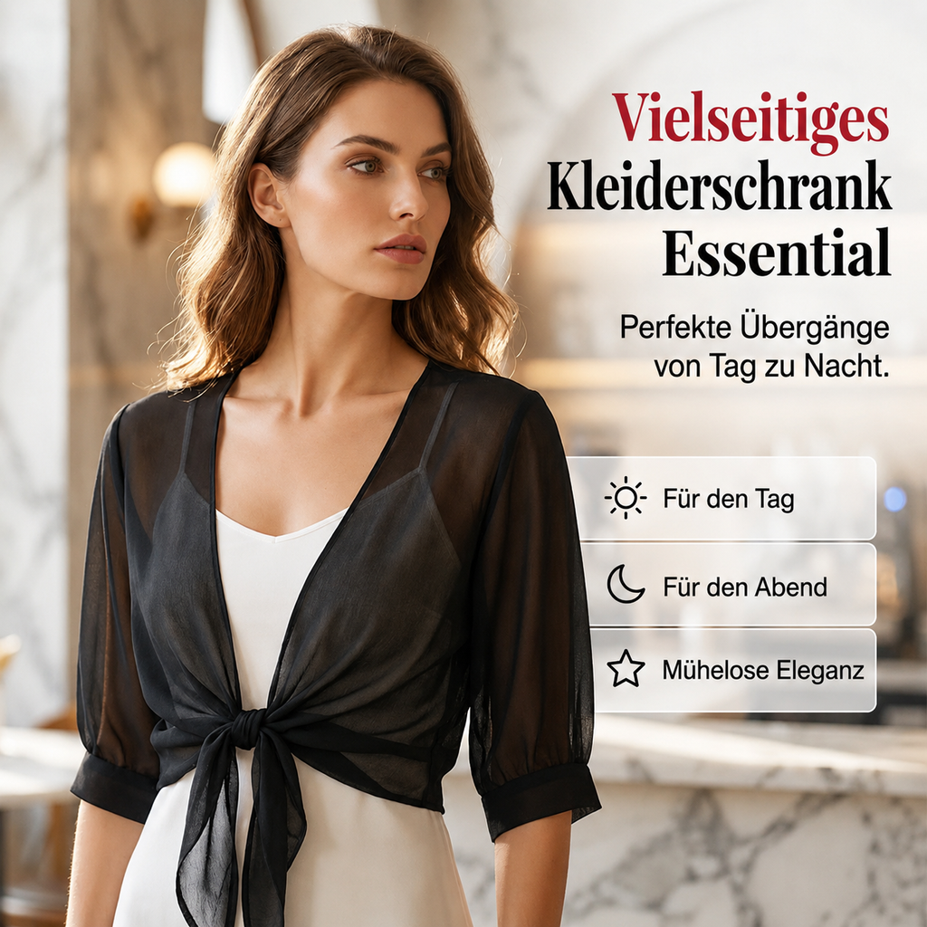 Gloumea | Cardigan court léger en chiffon transparent
