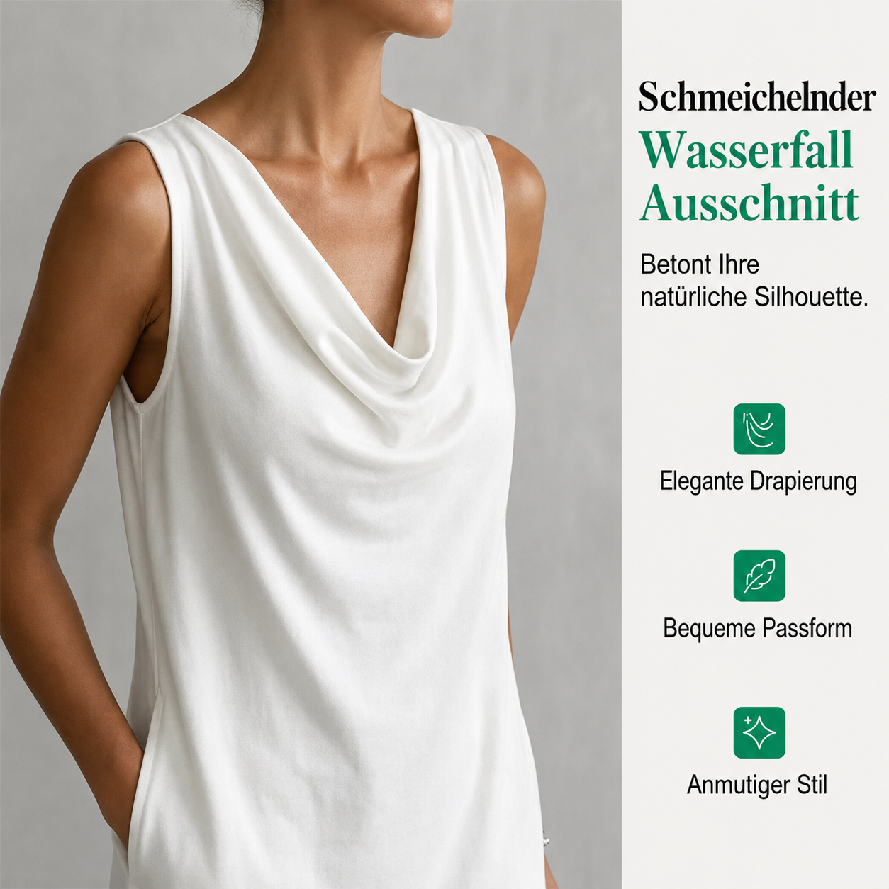 Elanra | Robe ajustée avec décolleté en cascade élégant