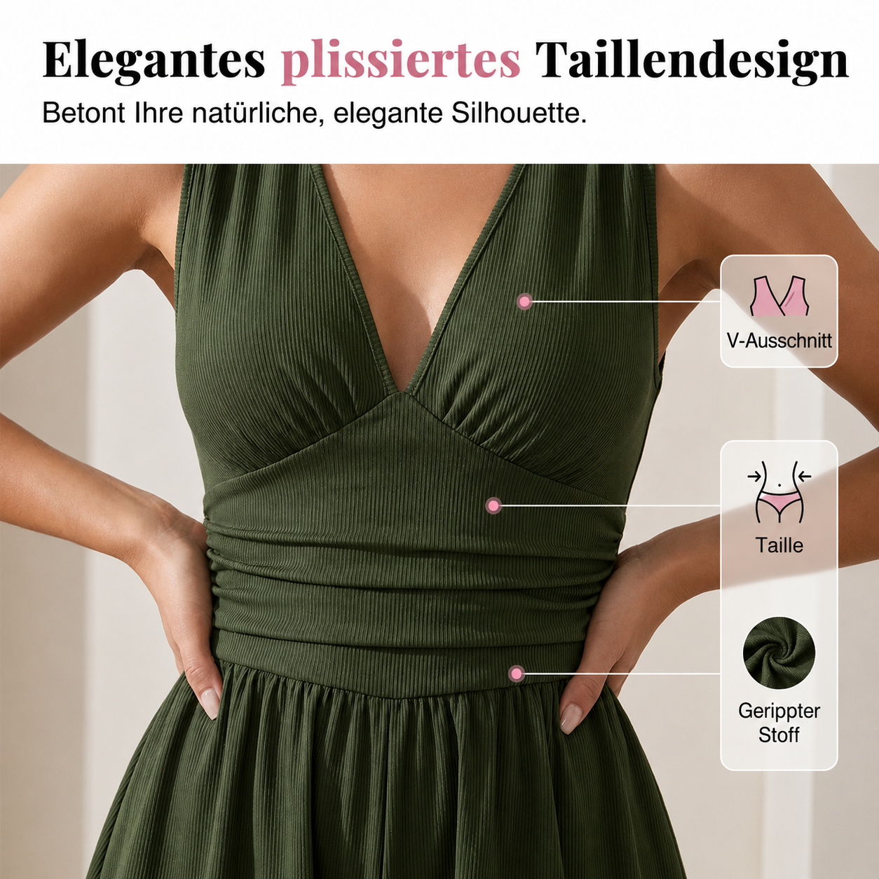 Sanbeia | Combinaison sans manches avec taille plissée