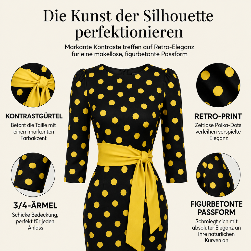 Defiane | Robe midi féminine avec design à pois classique