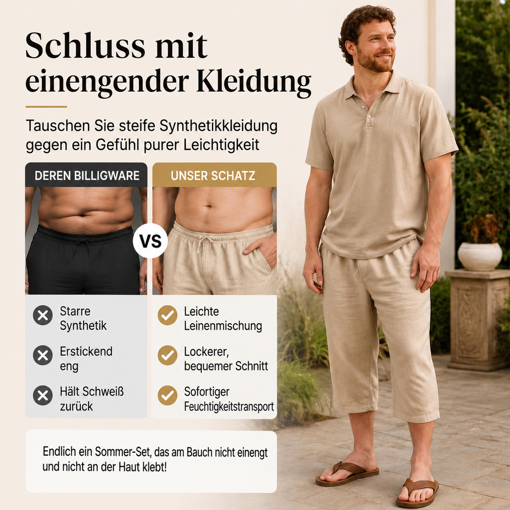 Nikvoon | Ensemble chemise et pantalon en lin adapté à la vie quotidienne