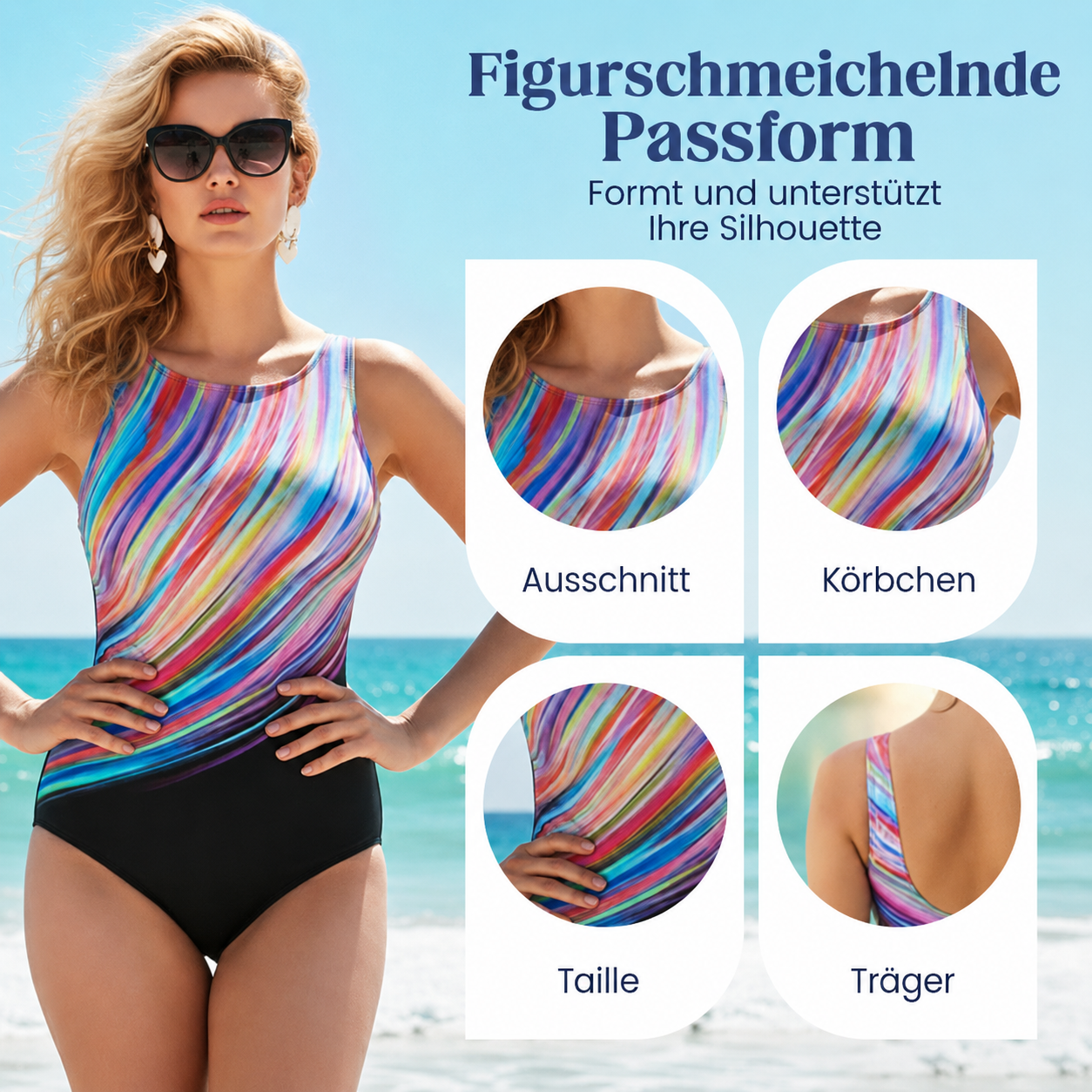 Zunaria | Maillot de bain sculptant avec imprimé coloré